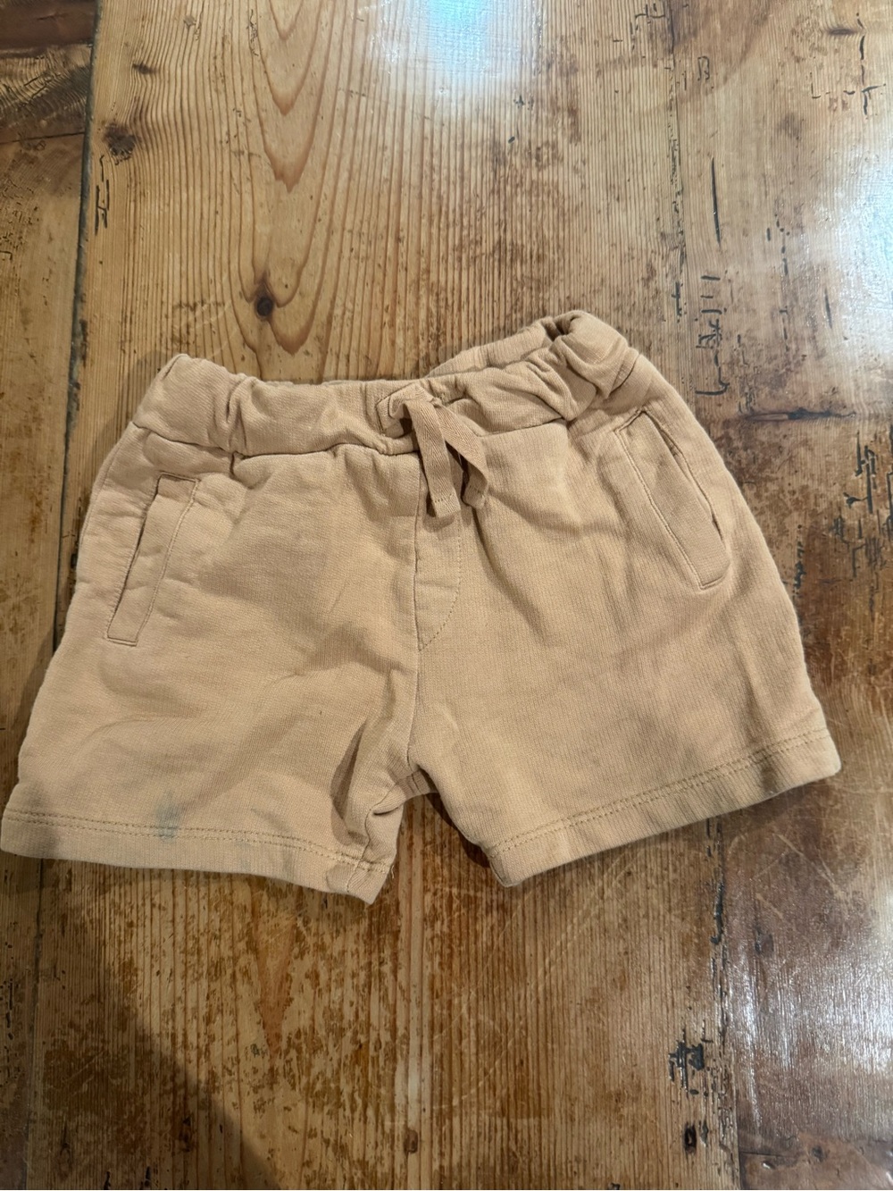 Colored Organics Light Tan Drawstring Athletic Shorts